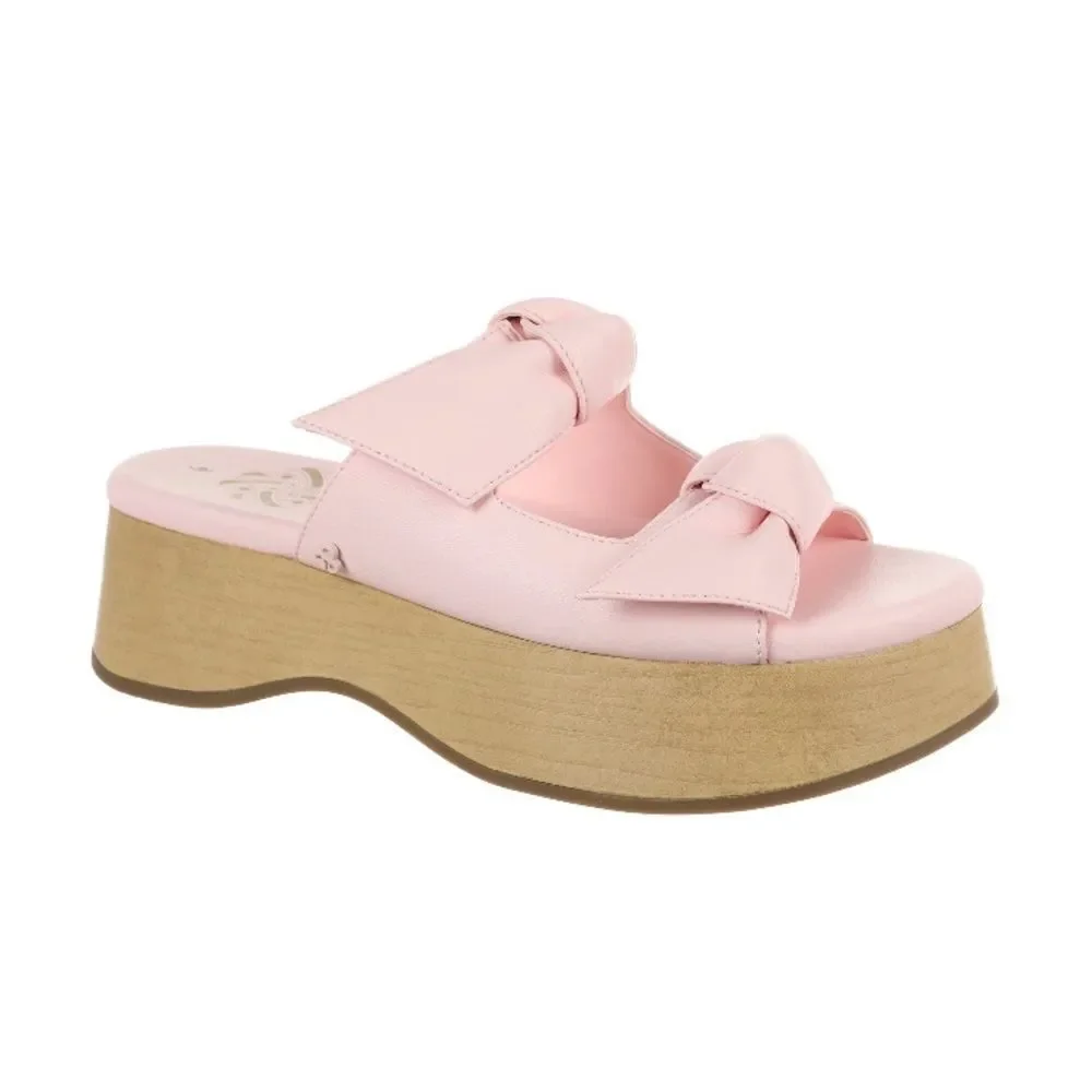 Sam & Libby Pink Platform Double Bow Tie Comfy Dress Sandals Shoes Size 9